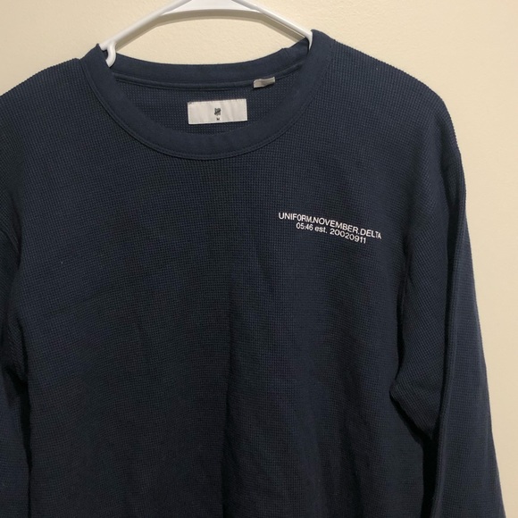 UNDEFEATED Navy Blue Thermal Shirt Medium - Picture 2 of 7